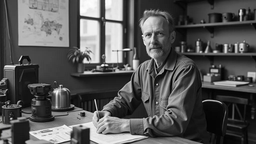 Oskar Barnack in his laboratory