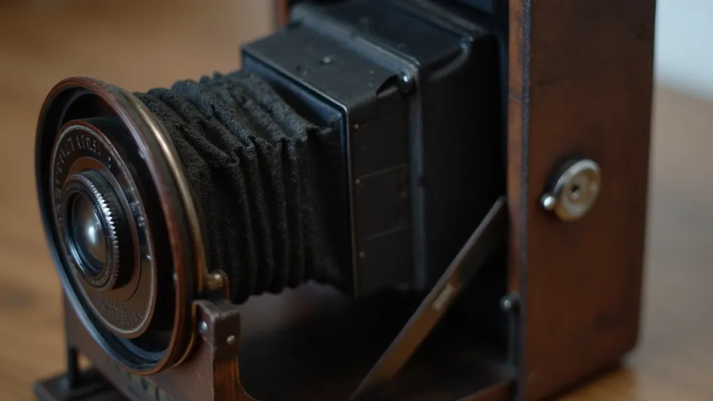 Close up of bellows on a vintage folding camera