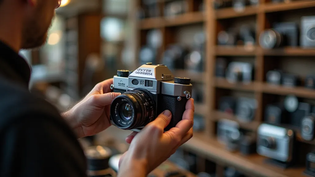 Collector examining a camera
