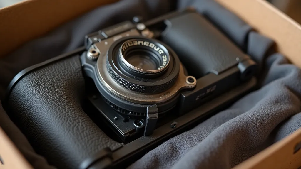 Antique camera in a protective box