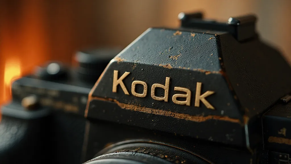 Vintage Kodak logo on a camera body.