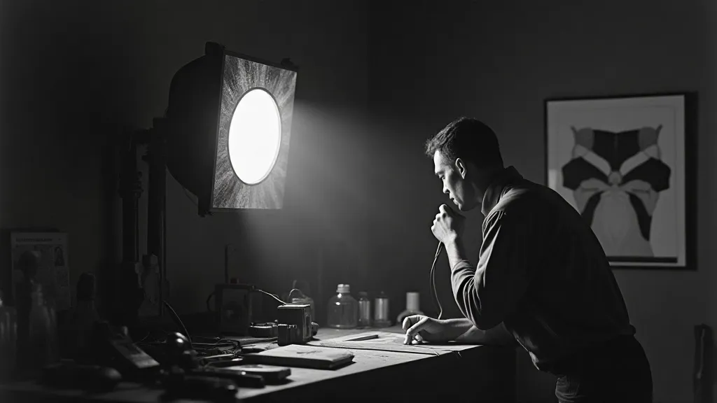 Man Ray with a Graflex Speed Graphic camera