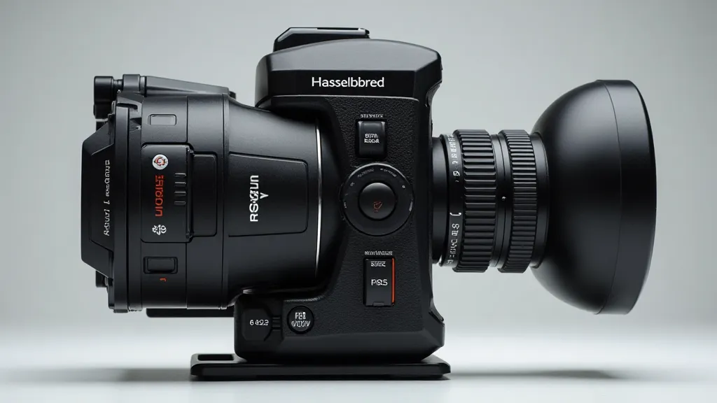A modern Hasselblad digital medium format camera.