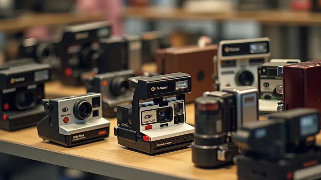 Collection of vintage Polaroid cameras