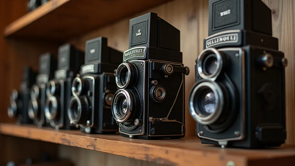 Collection of vintage Rolleiflex cameras