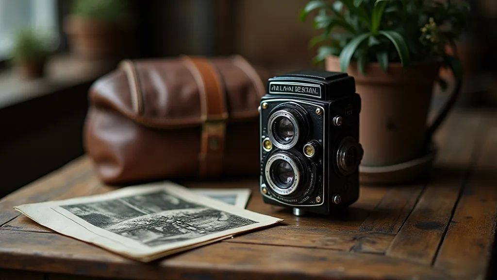 Vintage Rolleiflex Camera Still Life