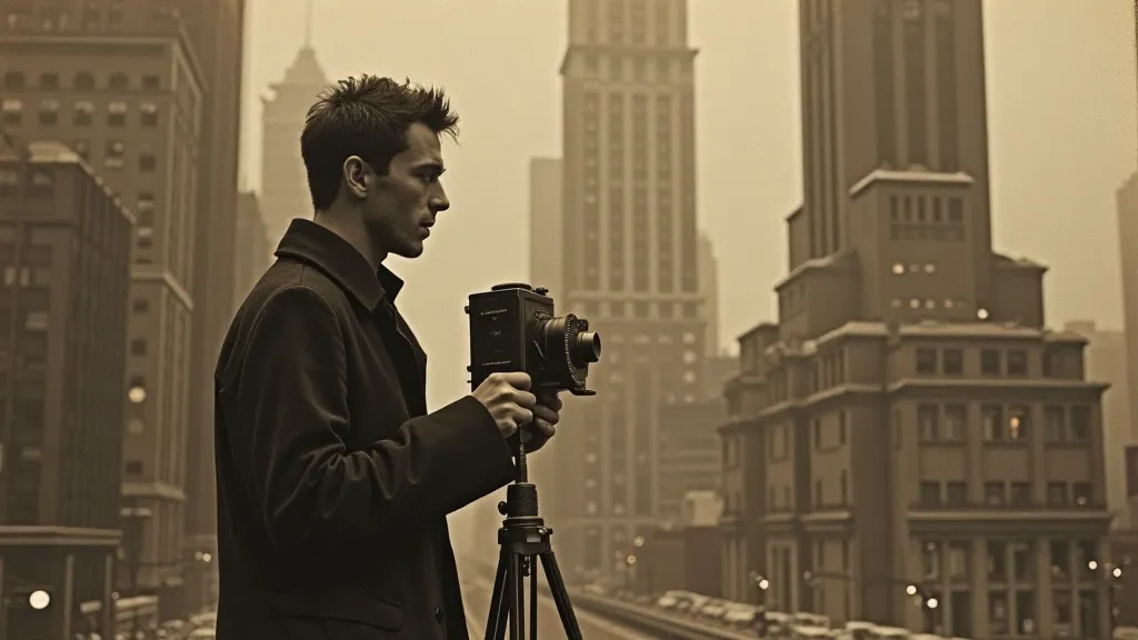 Alfred Stieglitz with a Kodak Brownie camera
